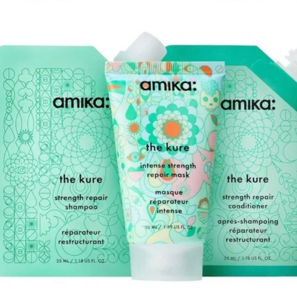 Amika The Kure Strength Repair Trial Set, Shampoo+Conditioner+Hair Mask